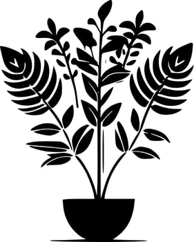 Plants, Black and White Vector illustration