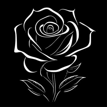 Rose, Minimalist and Simple Silhouette - Vector illustration