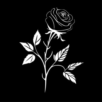 Rose, Minimalist and Simple Silhouette - Vector illustration
