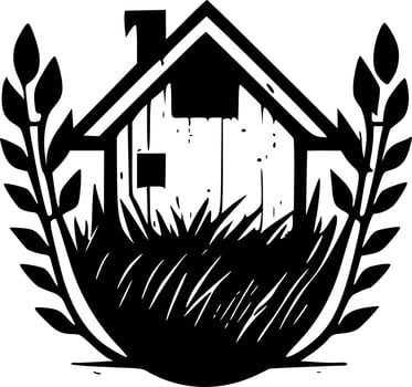 Rustic - Black and White Isolated Icon - Vector illustration