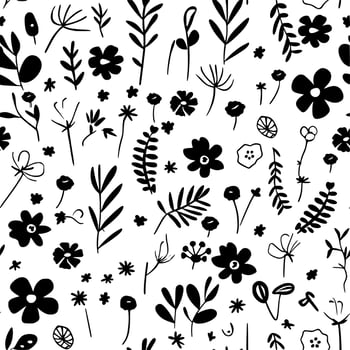 Seamless Pattern - Black and White Isolated Icon - Vector illustration
