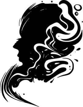 Smoke - Black and White Isolated Icon - Vector illustration