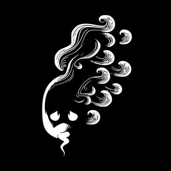 Smoke - Black and White Isolated Icon - Vector illustration