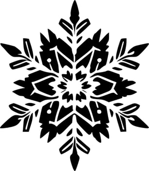 Snowflake - Black and White Isolated Icon - Vector illustration