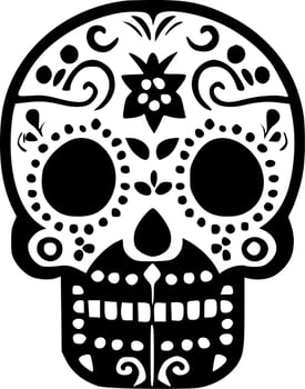Sugar Skull - Minimalist and Flat Logo - Vector illustration