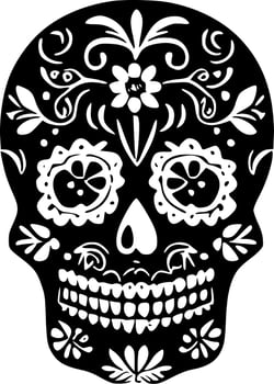 Sugar Skull, Minimalist and Simple Silhouette - Vector illustration