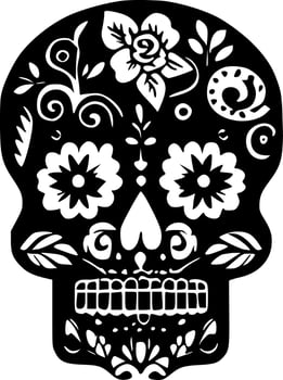 Sugar Skull - Minimalist and Flat Logo - Vector illustration