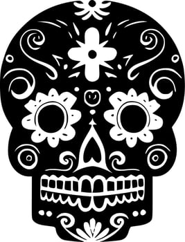 Sugar Skull - Minimalist and Flat Logo - Vector illustration