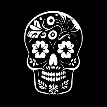 Sugar Skull - Minimalist and Flat Logo - Vector illustration
