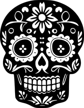 Sugar Skull - Minimalist and Flat Logo - Vector illustration
