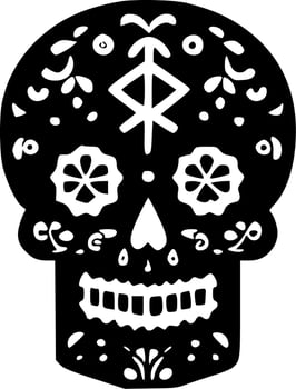 Sugar Skull - Minimalist and Flat Logo - Vector illustration