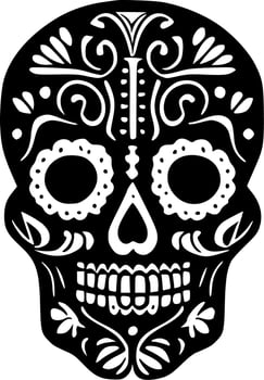 Sugar Skull - Minimalist and Flat Logo - Vector illustration