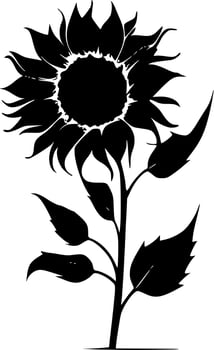 Sunflower, Minimalist and Simple Silhouette - Vector illustration