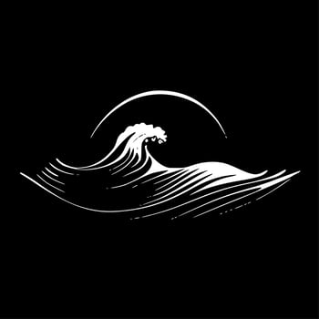 Waves, Minimalist and Simple Silhouette - Vector illustration