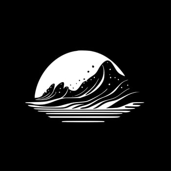 Waves - Black and White Isolated Icon - Vector illustration