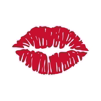 Woman's red lipstick kiss vector