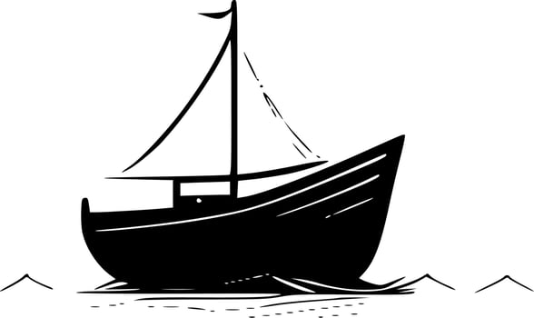 Boat - Minimalist and Flat Logo - Vector illustration