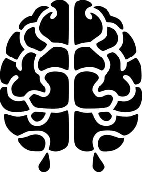 Brain, Minimalist and Simple Silhouette - Vector illustration