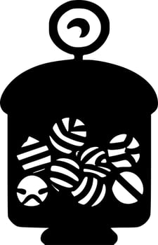 Candy Holder - Black and White Isolated Icon - Vector illustration