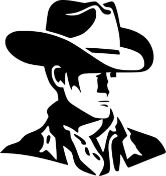 Cowboy, Minimalist and Simple Silhouette - Vector illustration