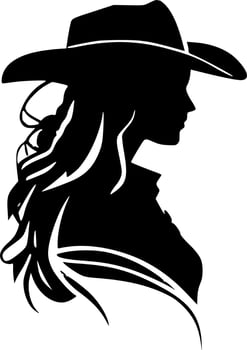 Cowgirl - Minimalist and Flat Logo - Vector illustration