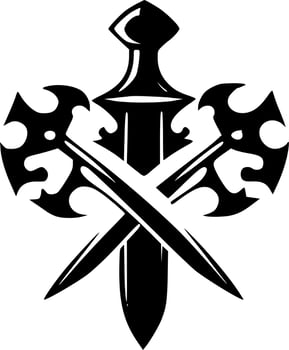 Crossed Swords, Minimalist and Simple Silhouette - Vector illustration