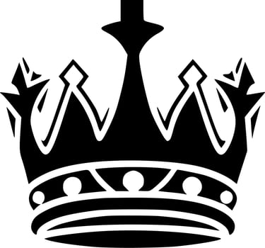 Crown - Black and White Isolated Icon - Vector illustration