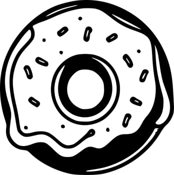 Donut - Black and White Isolated Icon - Vector illustration