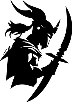 Fantasy, Black and White Vector illustration