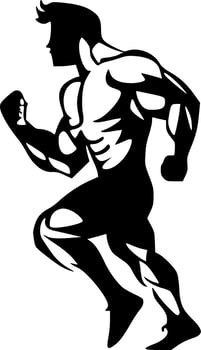 Fitness, Black and White Vector illustration