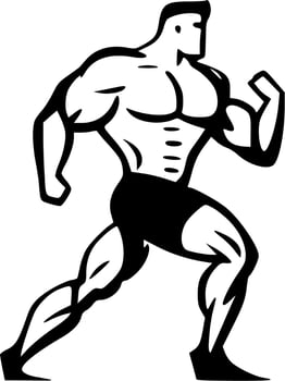Fitness, Black and White Vector illustration