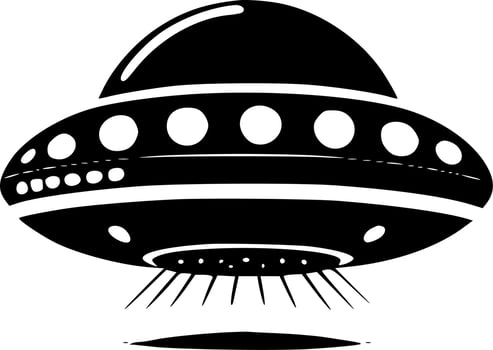 Flying Saucer, Minimalist and Simple Silhouette - Vector illustration