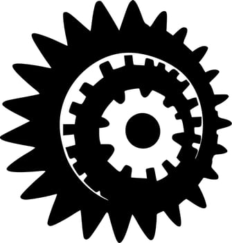 Gear, Black and White Vector illustration
