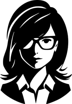 Girl Boss, Black and White Vector illustration