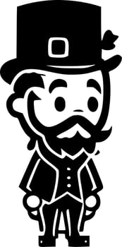 Irish, Black and White Vector illustration