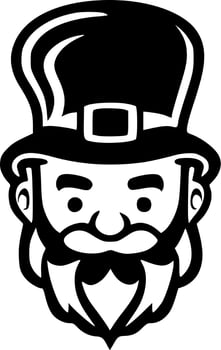 Leprechaun, Black and White Vector illustration