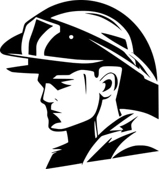Military - Black and White Isolated Icon - Vector illustration