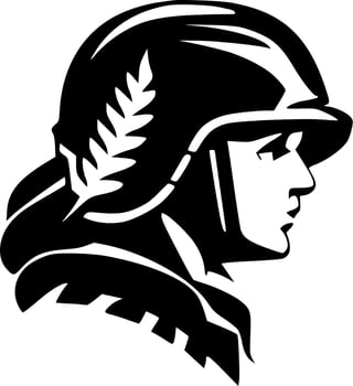 Military - Black and White Isolated Icon - Vector illustration