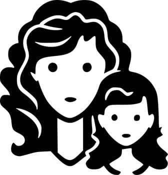 Mom - Black and White Isolated Icon - Vector illustration