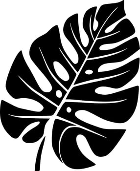 Monstera - Black and White Isolated Icon - Vector illustration