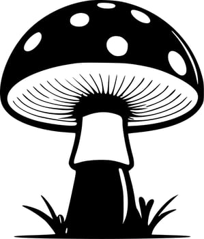Mushroom - Black and White Isolated Icon - Vector illustration