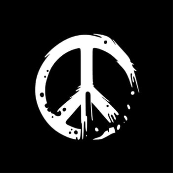 Peace, Minimalist and Simple Silhouette - Vector illustration