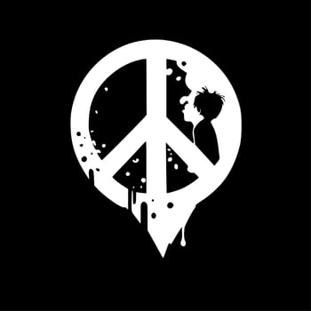 Peace Love - Minimalist and Flat Logo - Vector illustration