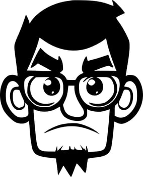 Sarcastic - Black and White Isolated Icon - Vector illustration