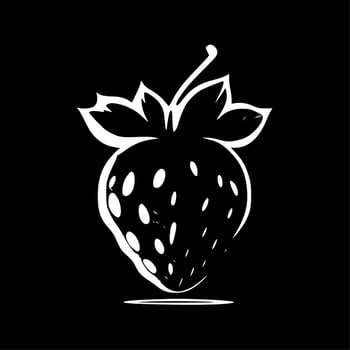 Strawberry, Minimalist and Simple Silhouette - Vector illustration