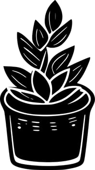 Succulent, Black and White Vector illustration