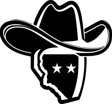 Texas, Black and White Vector illustration