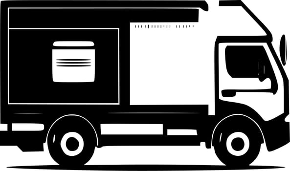 Truck - Black and White Isolated Icon - Vector illustration