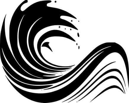 Wave, Minimalist and Simple Silhouette - Vector illustration