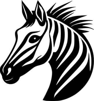Zebra, Black and White Vector illustration